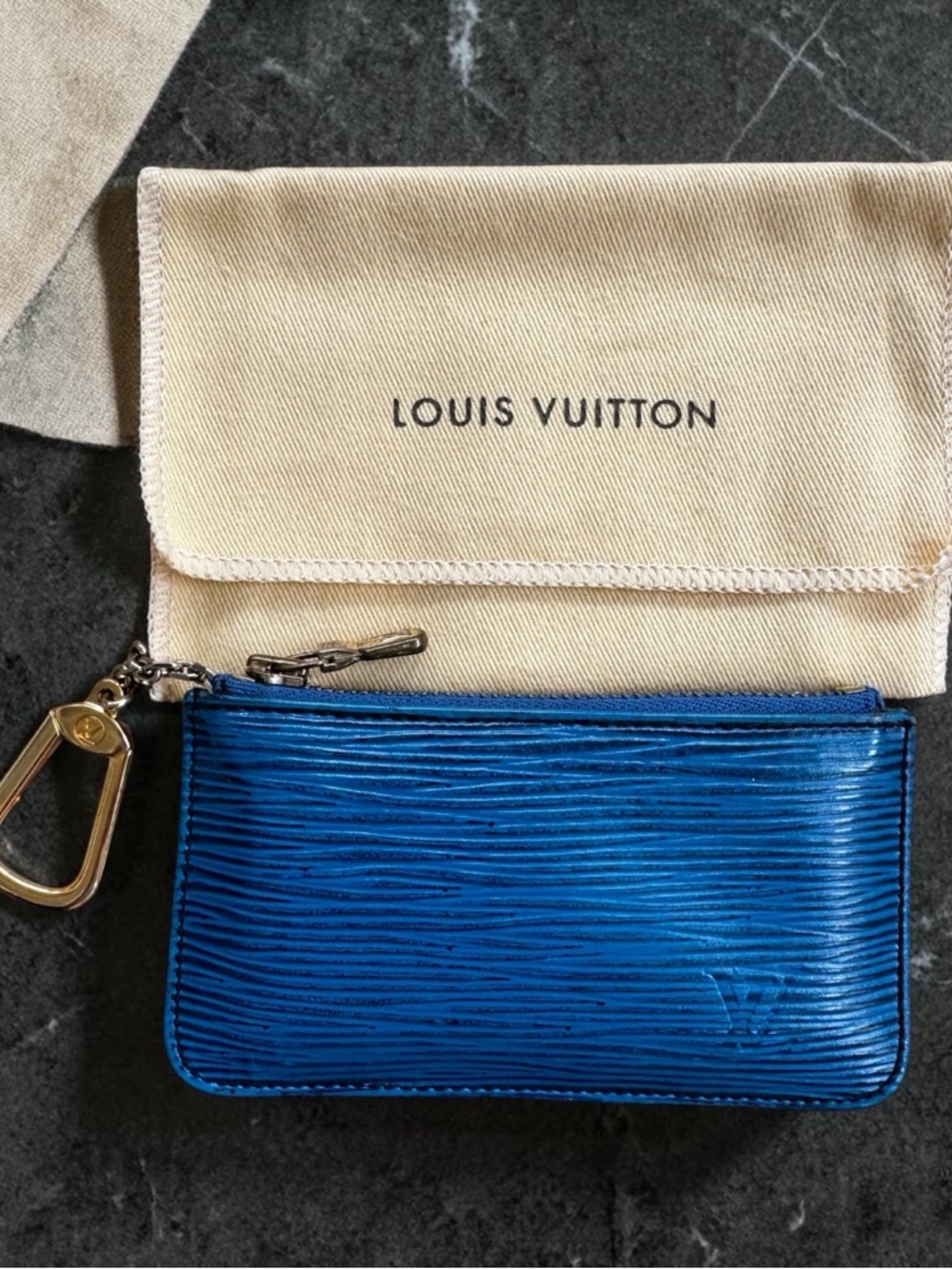 Louis Vuitton Blue Epi Leather Key Pouch